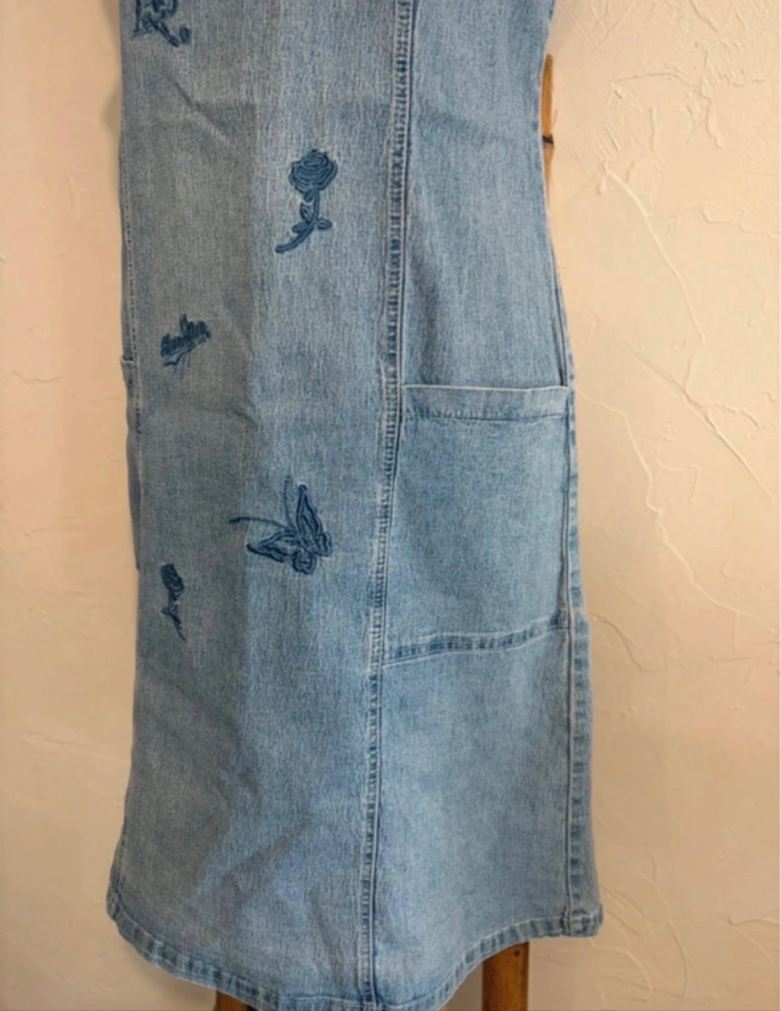 Vestido vintage de mezclilla talla 42 con bordados – photo 6
